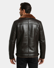 Men’s Bomber Flying RAF B3 Real Leather Aviator Sheepskin Jacket Zenith Brown