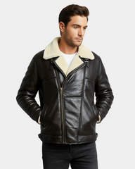 Bomber Flying Men’s RAF B3 Real Leather Aviator Sheepskin Jacket Zenith Brown