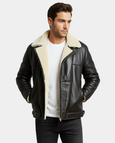 Bomber Flying Men’s RAF B3 Real Leather Aviator Sheepskin Jacket Zenith Brown