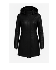 Eclipse Verge Detachable - Hood Leather Coat