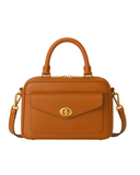 Taupe Ladies Leather Saddle Crossbody Handbag – product view 1