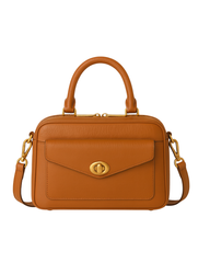 Taupe Ladies Leather Saddle Crossbody Handbag