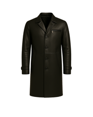 Noir Avenue Men’s Cowhide Quilted Leather Overcoat