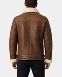 Men’s Aviator Sheepskin Pilot Jacket – Blen Vintage Zenith Brown