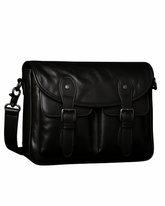 Regal Noir Vintage Leather Messenger Bag