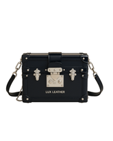 Dark Shiny Blue Gloss Trunk Leather Bag