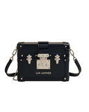 Dark Shiny Blue Gloss Trunk Leather Bag – product view 1