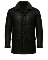 Midnight Harbor Men’s Hooded Shearling Duffle Coat