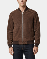 Men’s Suede MA-1 Bomber Jacket – Trevor Zenith Brown