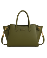 Olive Winged Tote Semi Matte Women Leather Bag