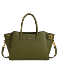 Olive Winged Tote Semi Matte Women Leather Bag