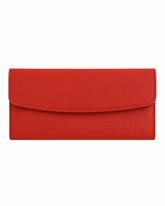 Radiant Red Saffiano Leather Long Wallet for Women