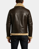 Men’s RAF B3 Real Leather Flying Aviator Sheepskin Bomber Jacket – Zenith Brown