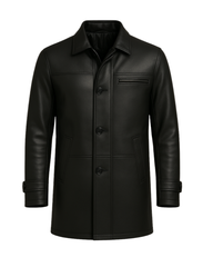 Metroline Classic Men’s Leather Car Coat