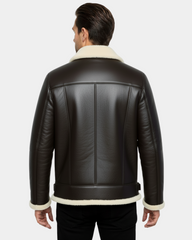 Bomber Flying Men’s RAF B3 Real Leather Aviator Sheepskin Jacket Zenith Brown