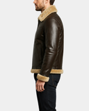 Men’s RAF B3 Real Leather Flying Aviator Sheepskin Bomber Jacket – Zenith Brown