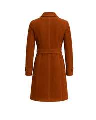 Sienna Muse ¾ Suede Trench Coat Rust Brown