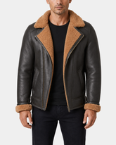 Men’s Aviator Sheepskin Pilot Bomber Jacket – Zenith Brown Ginger