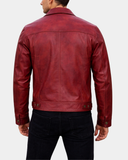 Men’s Leather Lee Rider Casual Jacket Terry – Infinite Burgundy – product view 2
