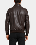 Men’s Leather Bomber Flight Jacket – Tom Zenith Brown