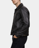 Men’s Leather Lee Rider Casual Jacket Terry – Nova Black – product view 3