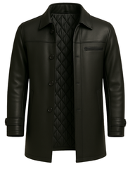 Metroline Classic Men’s Leather Car Coat