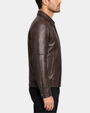 Men’s Bomber Leather Jacket Classic Style Jim – Zenith Brown Nappa