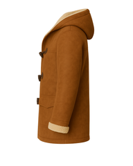 Saddlebrook Men’s Shearling Hooded Duffle Coat