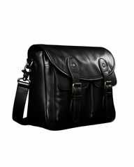 Regal Noir Vintage Leather Messenger Bag