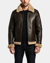 Men’s RAF B3 Real Leather Flying Aviator Sheepskin Bomber Jacket – Zenith Brown