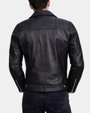 Men’s Leather Biker Brando Design Jacket Sean – Nova Black – product view 2