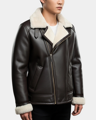 Men’s Aviator Sheepskin Pilot Jacket Zenith Brown