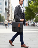 Urban Command Black Leather Messenger Bag – product view 2