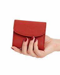 Elegant Red Saffiano Leather Wallet for Women