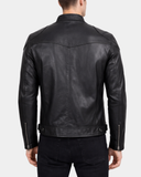 Men’s Biker Soft Casual Leather Jacket – Nova Black – product view 2
