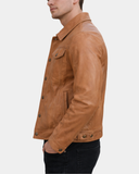Men’s Leather Lee Rider Casual Jacket Terry – Dynamo Tan – product view 3