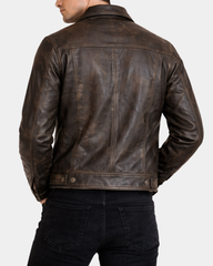 Mens Leather Lee Rider Casual Jacket Terry Nova Black Two Tone