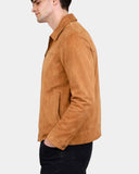 Men’s Real Suede Casual Harrington Jacket Larry – Dynamo Tan – product view 3