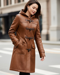 Harbor Sienna Duffle Leather Coat