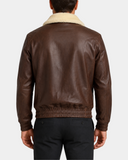 Cooper Zenith Brown G-1 aviator leather bomber back view