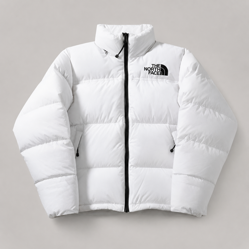 The North Face White Nuptse 700 puffer jacket
