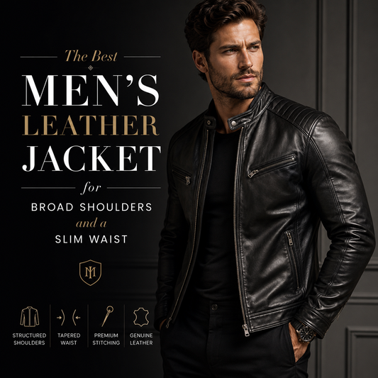 The Best Men's Leather Jacket for Broad Shoulders and a Slim Waist