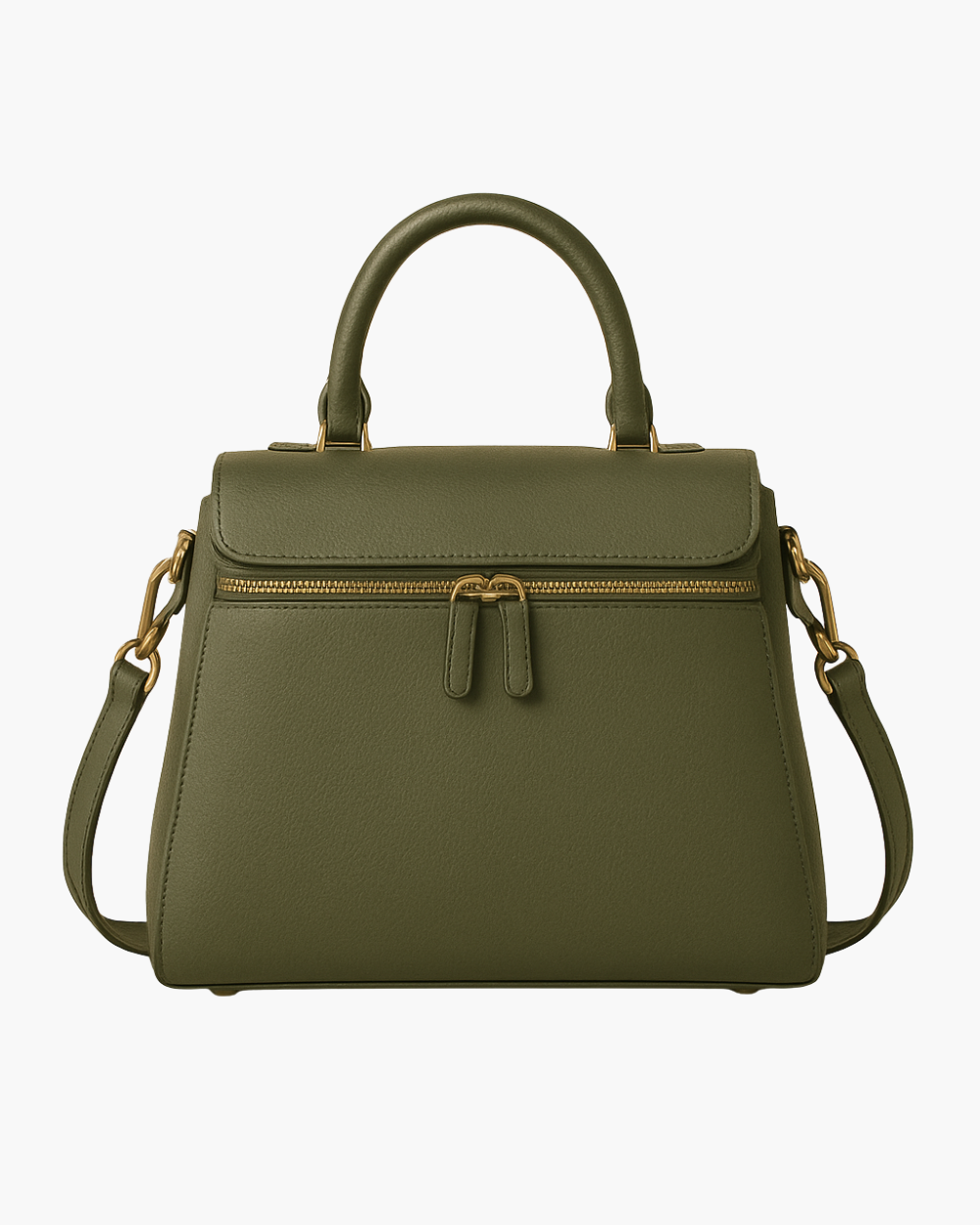Olive Leather City Handbag
