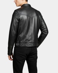 Men's Biker Soft Casual Leather Jacket Nova Black