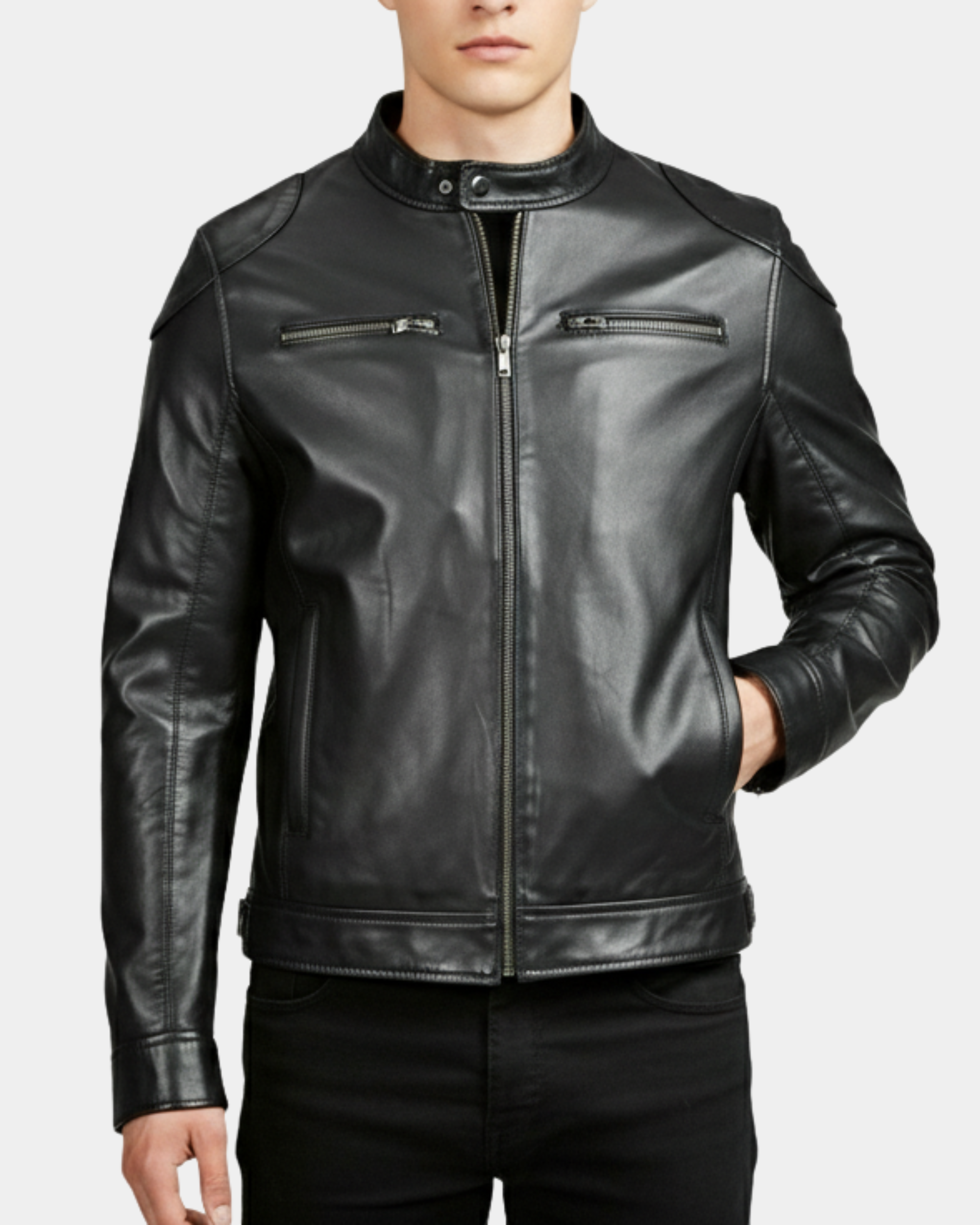 Men's Biker Soft Casual Leather Jacket Nova Black