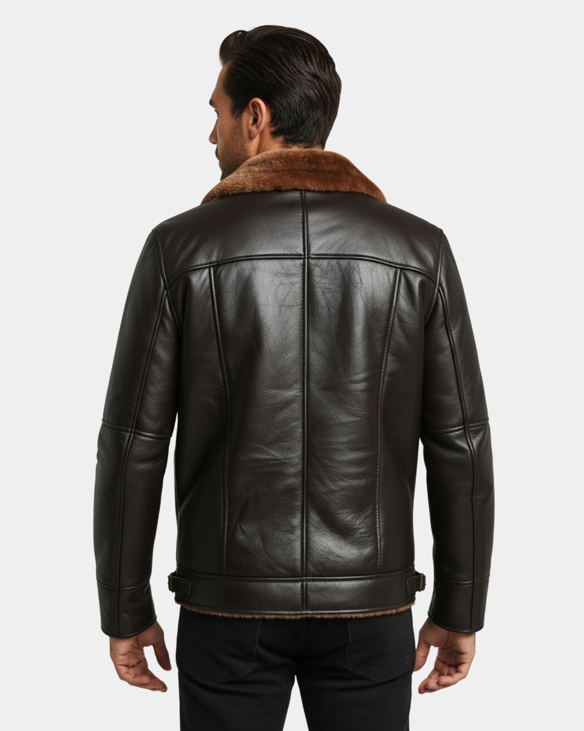 Men’s Bomber Flying RAF B3 Real Leather Aviator Sheepskin Jacket Zenith Brown