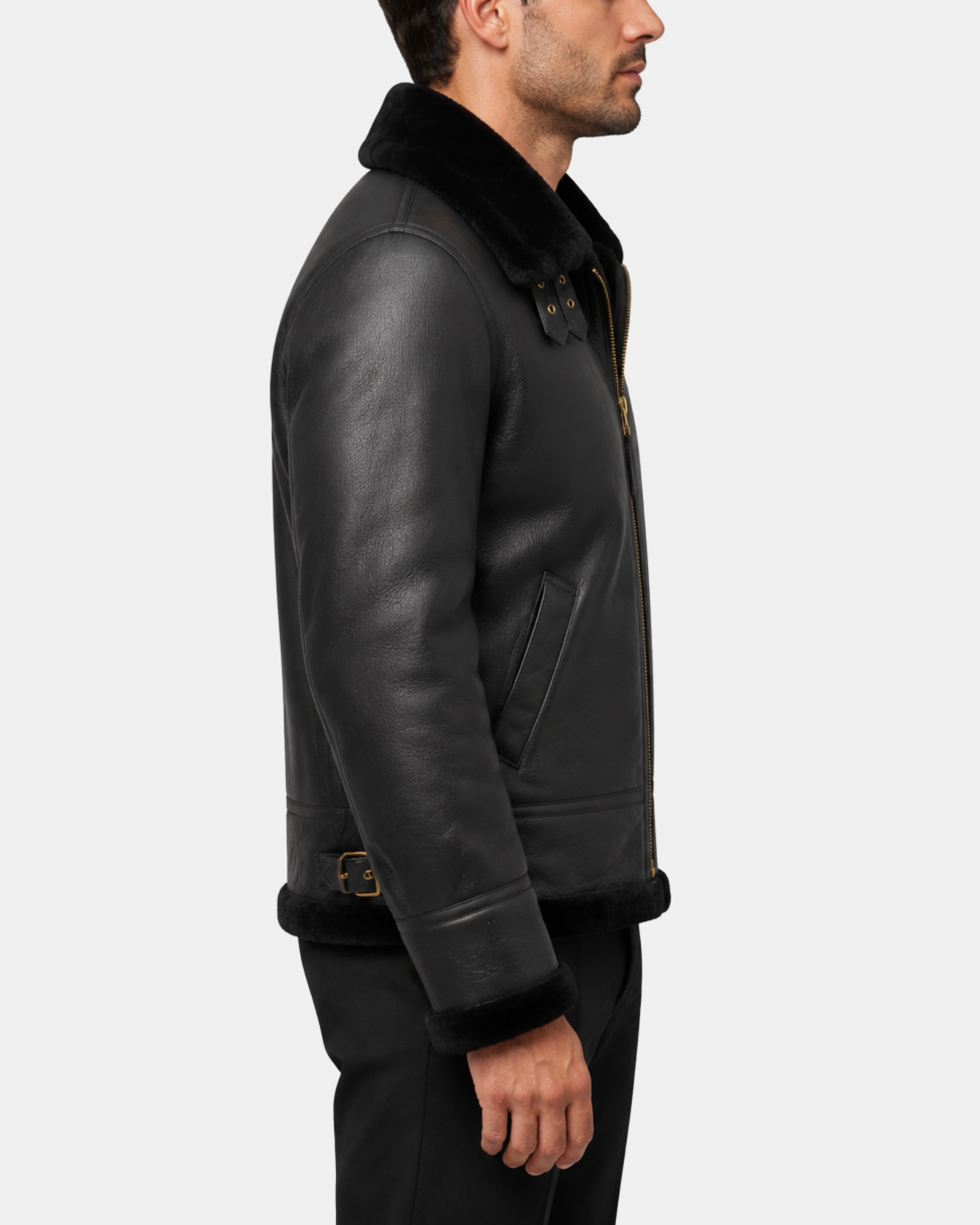 Men’s Classic B3 Original Sheepskin Jacket – Nova Black