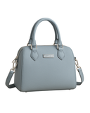 Pastel Sky Duffle Satchel – Pebbled Blue Leather Bag – product view 1