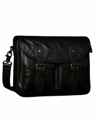 Regal Noir Vintage Leather Messenger Bag