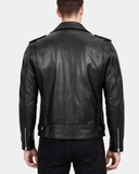 Men’s Heavy-Duty Leather Biker Brando Jacket – Nova Black – product view 2